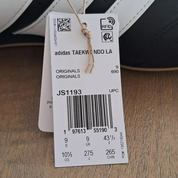 Adidas Taekwondo Lace Shoes - Core Black / Cloud White / Gum - Size: Women 10.5 - Picture 10 of 10